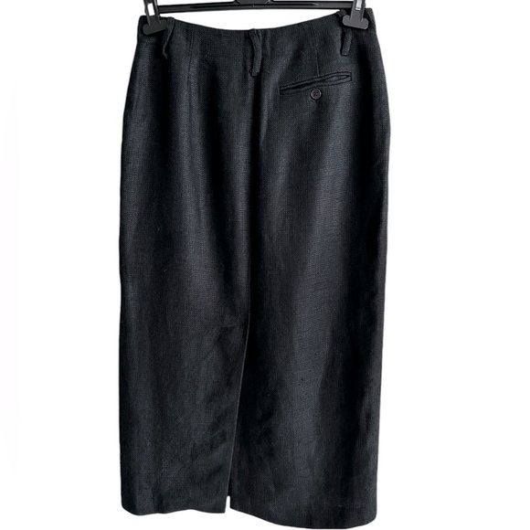 Ralph Lauren Collection Purple Label Black Linen Midi Pencil Skirt Size 6 - Picture 4 of 15